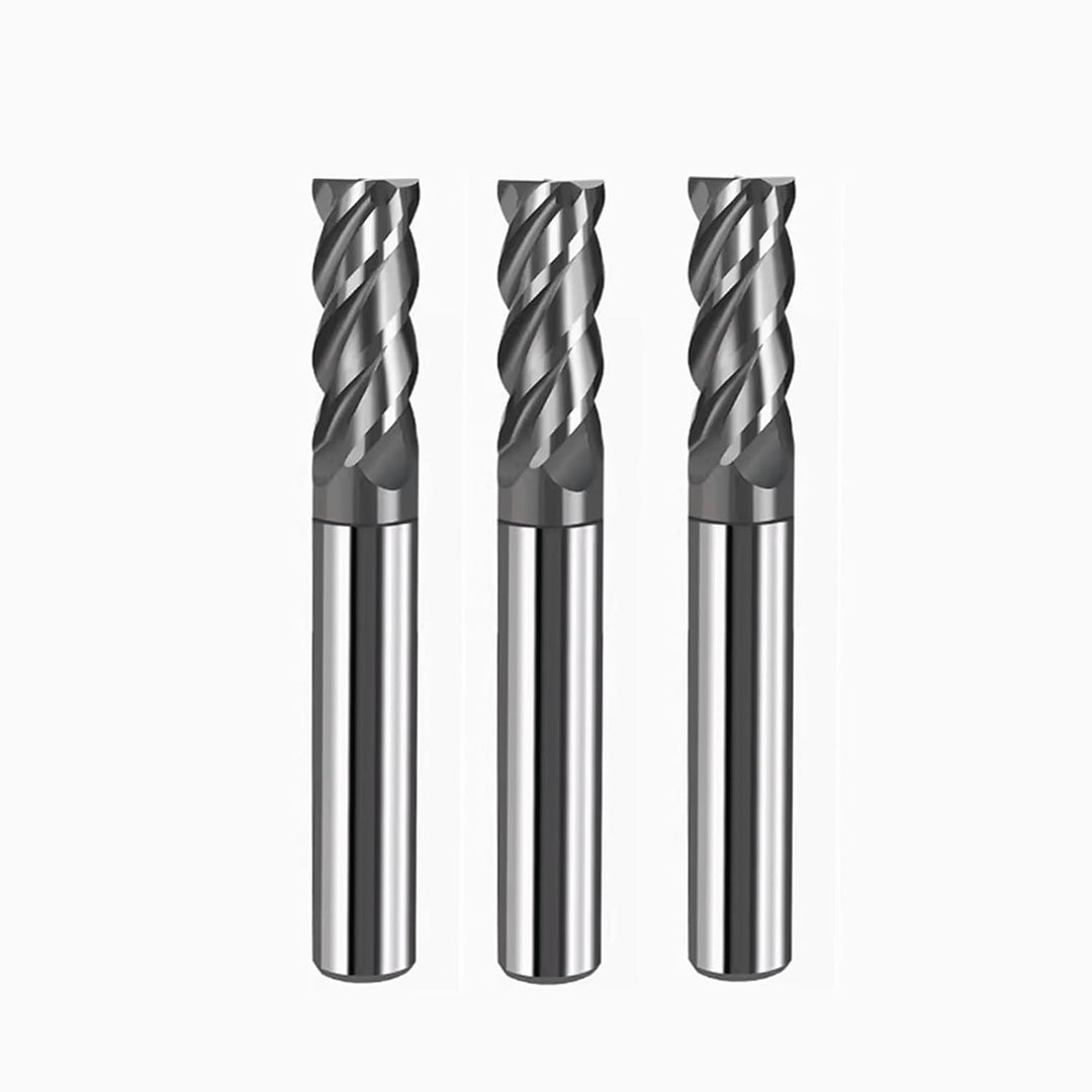 3 Stück Hartmetall Schaftfräser 10mm 4 Zähne/Schneiden, AlTiN Schwarz Beschichtung CNC Fräser, VHM F