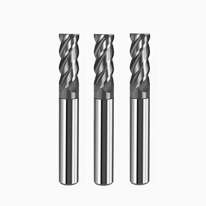 3 Stück Hartmetall Schaftfräser 10mm 4 Zähne/Schneiden, AlTiN Schwarz Beschichtung CNC Fräser, VHM F