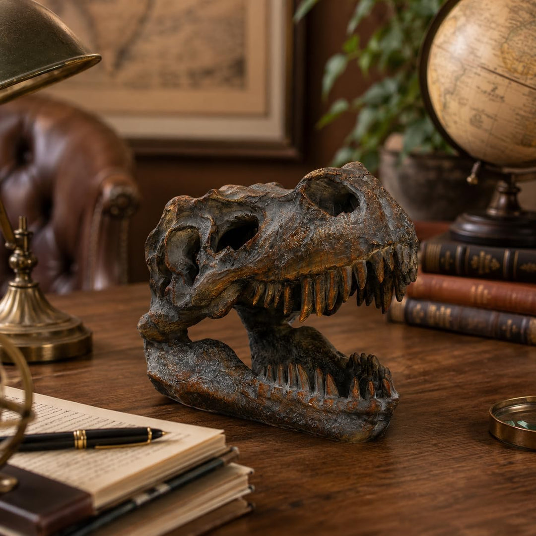 Nemesis Now Figur Tyrannosaurus Rex Totenkopf, freistehend, 18,5 cm, Grau