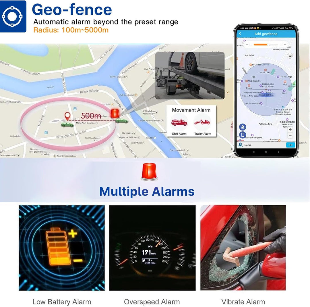 GPS Tracker Auto 4G mit SIM-Karte 5000mAh 4G GPS Tracker für Fahrzeuge Langzeit Standby Wasserdicht