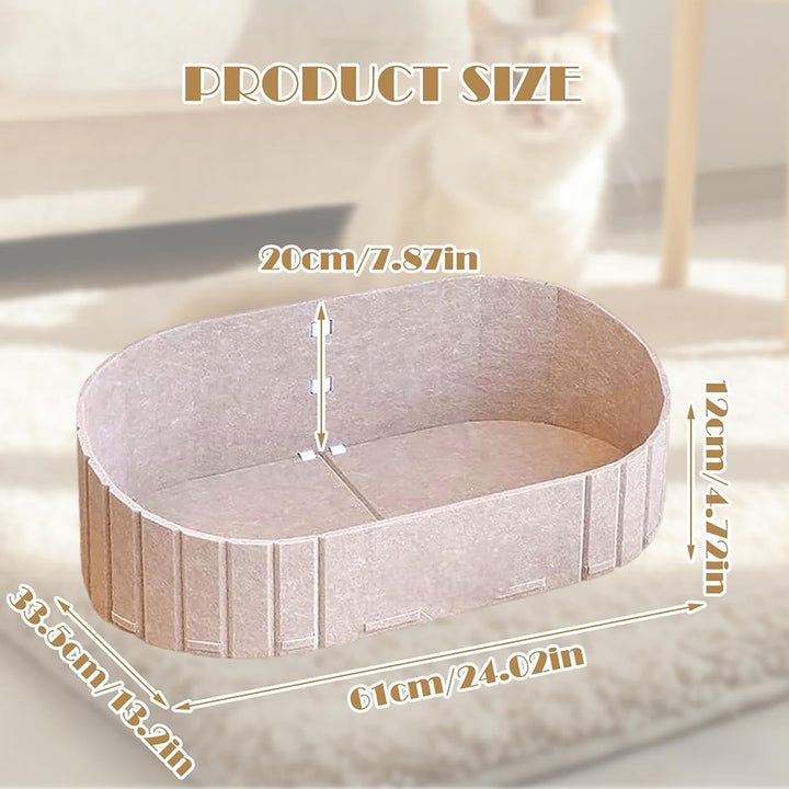 Katzenbett, Filz Katzenkorb Indoor, Grosses Katzensofa 60 x33.5 cm, Hundebett aus Filz, Kuschelbett