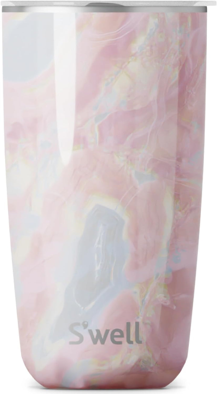 S'well Tumbler mit Deckel, 530ml, Geode Rose, BPA/BPS-freier dreifach vakuumisolierter Reisebecher m