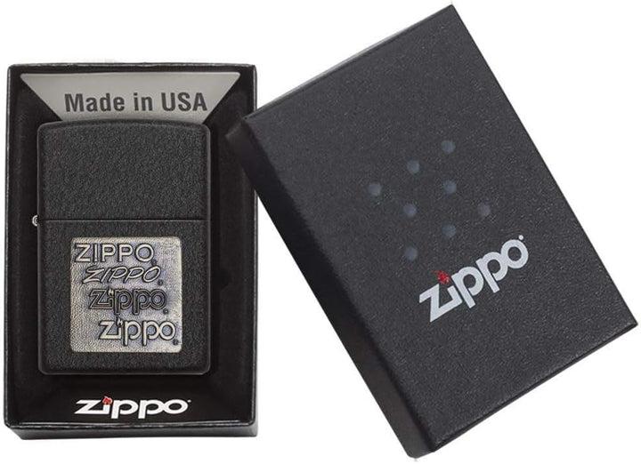 Zippo Sturmfeuerzeug - Logos, Black Crackle, Emblem - Nachfüllbar - Wiederverwendbar - Windfestes De