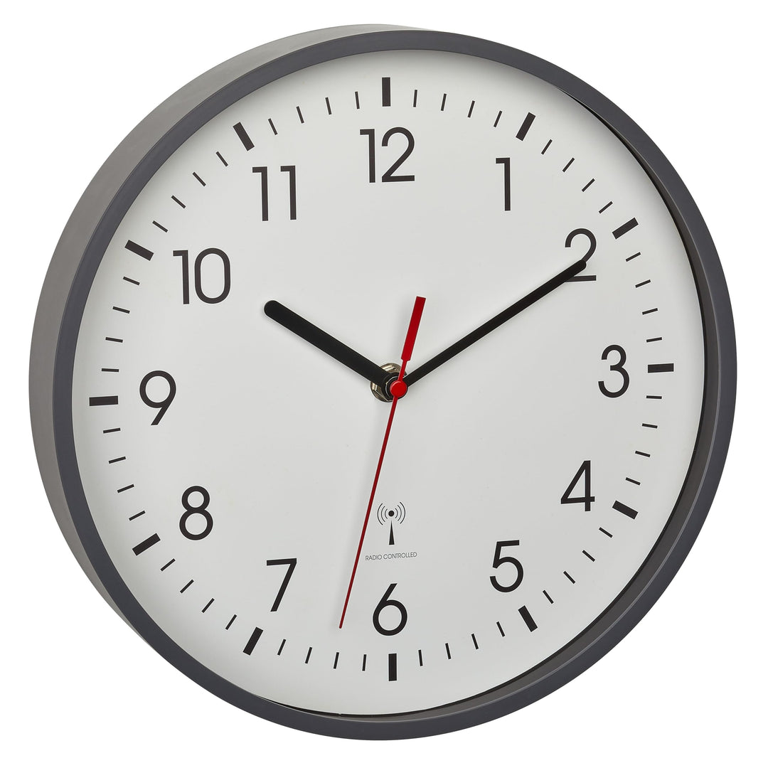 TFA Dostmann Analoge Funk-Wanduhr, 60.3550.10, höchste Genauigkeit, stilvoll, analog, Glasabdeckung,