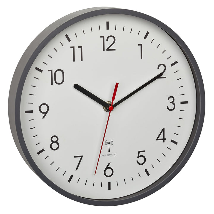 TFA Dostmann Analoge Funk-Wanduhr, 60.3550.10, höchste Genauigkeit, stilvoll, analog, Glasabdeckung,