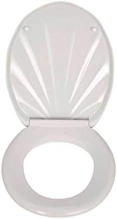 WENKO WC-Sitz Muschel, hygienischer Toilettensitz mit Absenkautomatik, WC-Deckel mit Fix-Clip Hygien