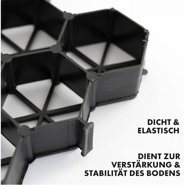 Floordirekt Rasengitter aus Kunststoff befahrbar 1m² - 4 Stück - 50 x 50 cm, schwarz - Bodengitter,