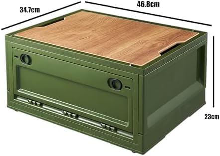 RMAN Aufbewahrungsbox mit Deckel 35L Campingbox für Auto Kofferraum Organize Auto Faltbox mit 4 Roll