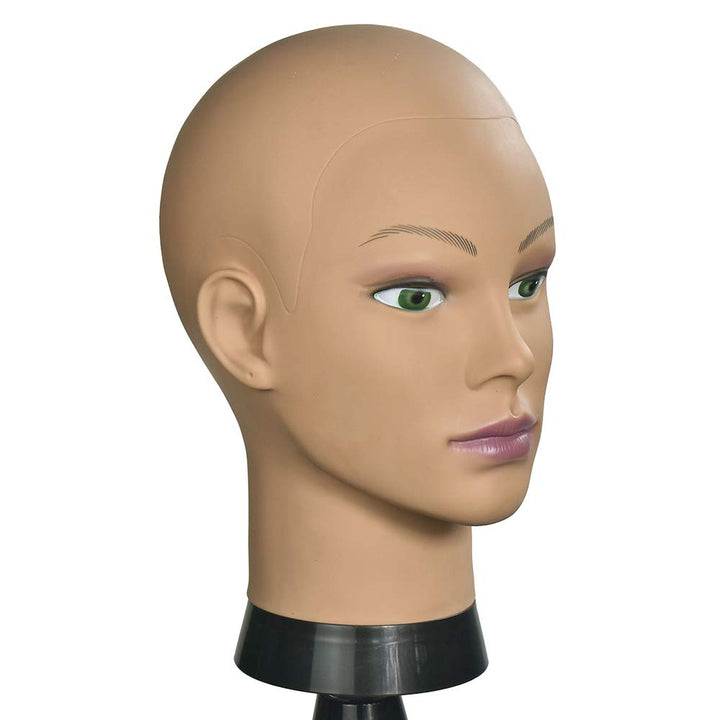 Afro Bald Mannequin Head Professional Cosmetology Wig Training Head for Wig Making and Display Hat G