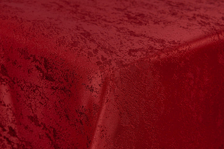 First-Tex Tischdecke Damast Jacquard Brilliant Meliert 130x260 eckig in rot mit gerade Saumkante 130