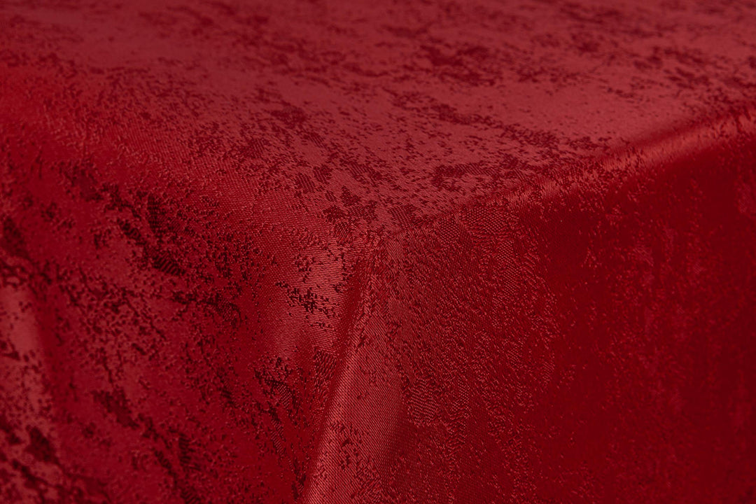 First-Tex Tischdecke Damast Jacquard Brilliant Meliert 180 rund in rot mit gerade Saumkante