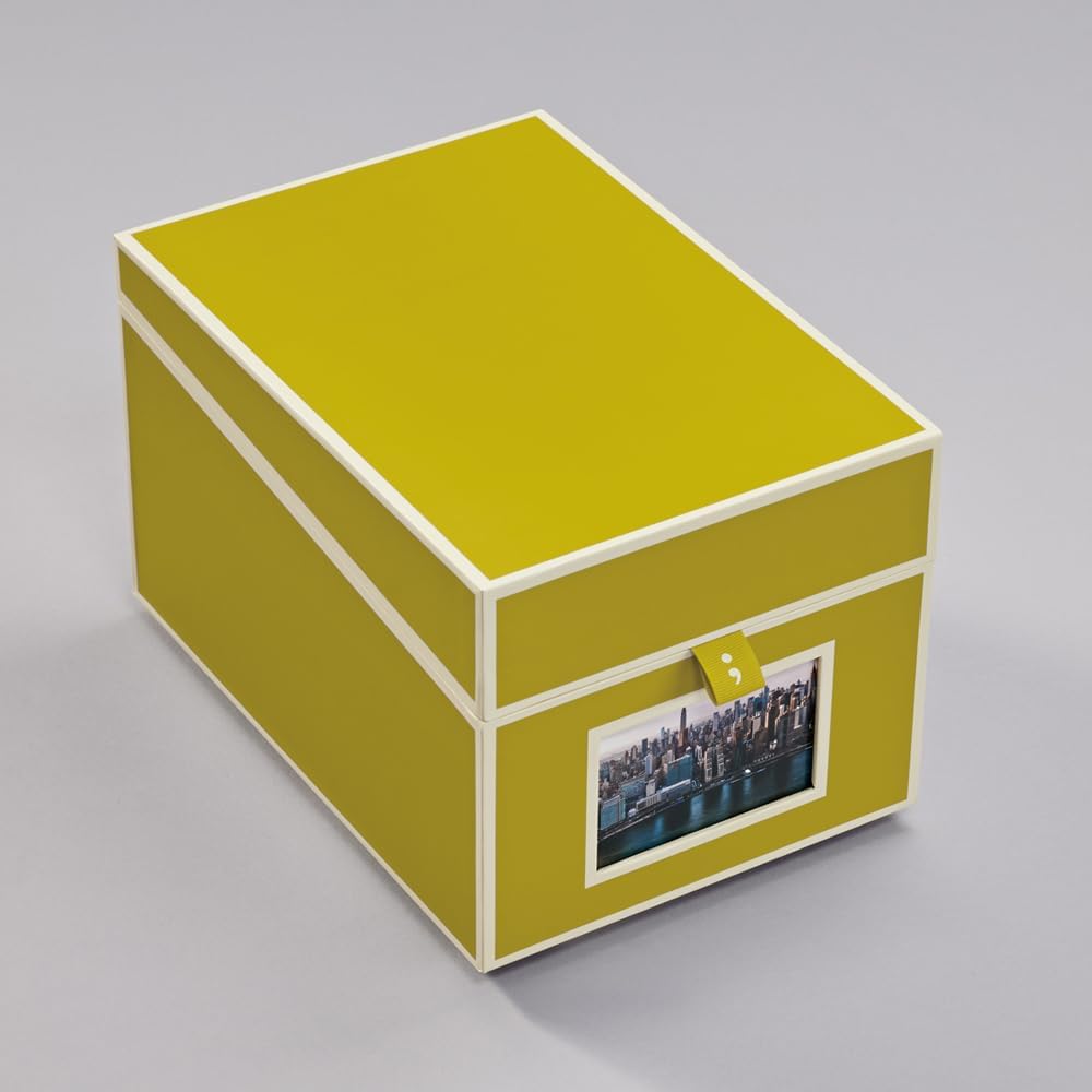 Semikolon 370080 CD- und Fotobox - 17,7 x 15,7 x 25,6 cm - für 10 x 15 cm Fotos - Cover matcha hell-