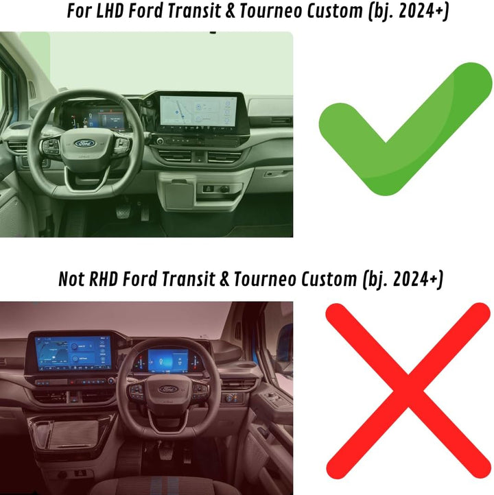 Handyhalterung für Ford Transit & Tourneo Custom (ab 2024) – Fahrzeugspezifischer Clip für 13" Displ