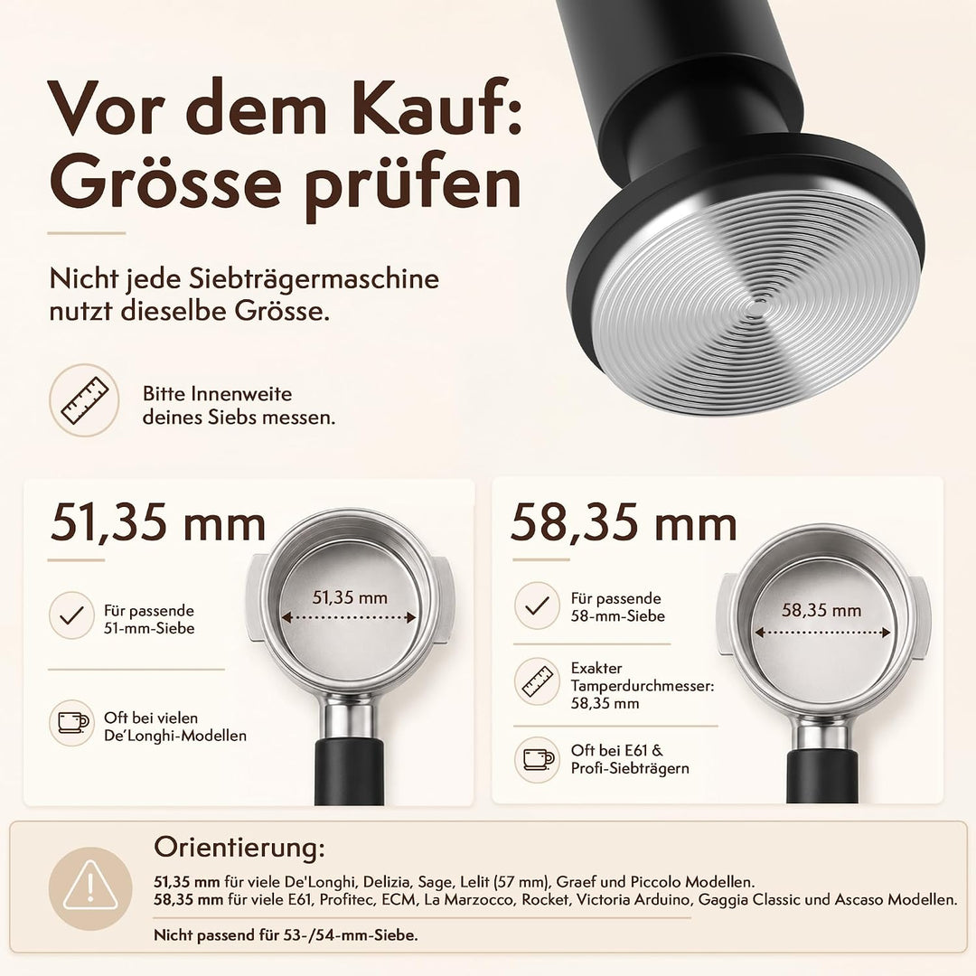 2-in-1 Espresso Tamper 58 mm mit WDT Tool – Kalibrierter 30-lb Tamper &amp; 12-Nadel Espresso-Nadelverte