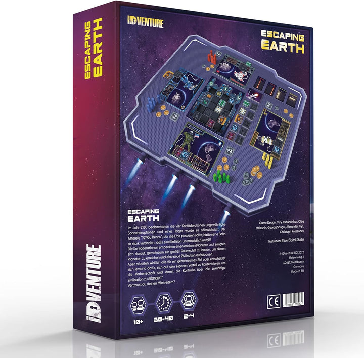 iDventure Escaping Earth Semi-kooperatives Strategiespiel mit Bluff Elementen | 2-4 Spieler | Ab 10+