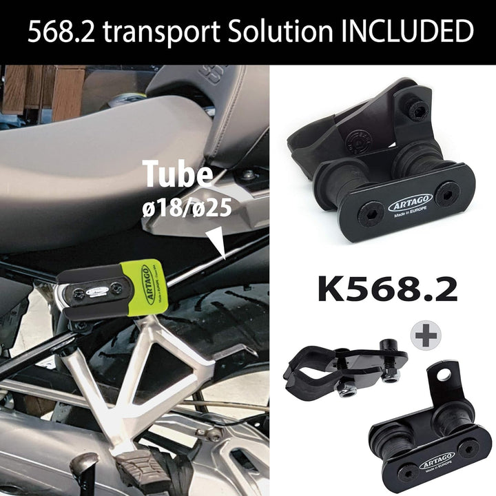 Artago 69X1 Pack Bremsscheibenschloss Diebstahlsicherung Hohe Sicherheit + Halterung für BMW (R1250G