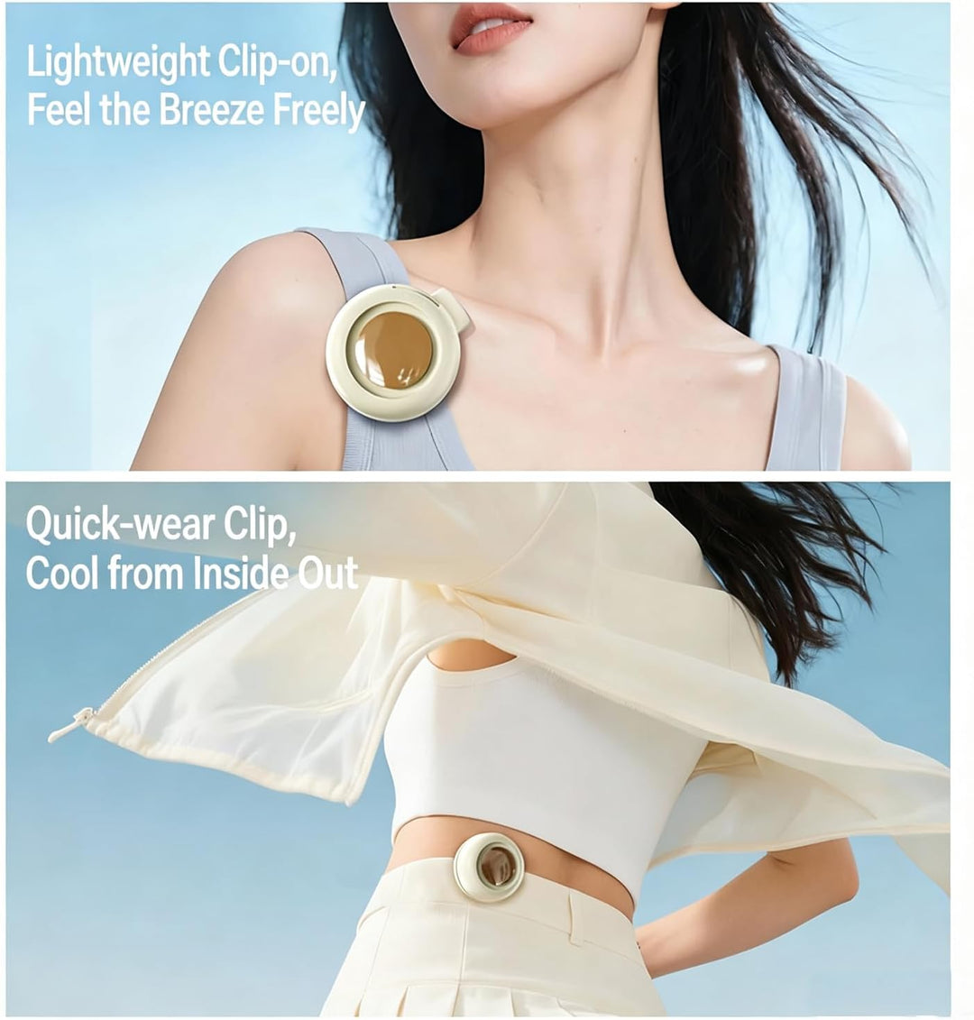 Tragbarer Clip Ventilator, Mini Ventilator mit Clip, T-Shirt Ventilator, 3 Geschwindigkeiten Leiser