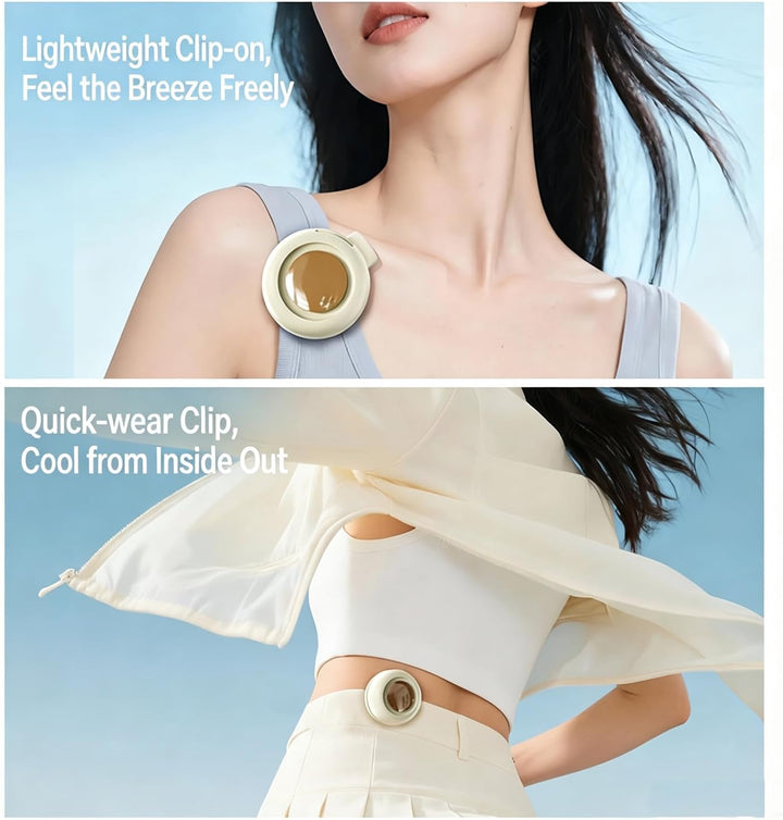 Tragbarer Clip Ventilator, Mini Ventilator mit Clip, T-Shirt Ventilator, 3 Geschwindigkeiten Leiser