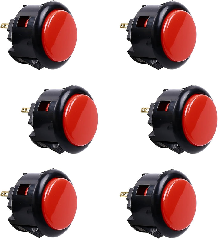 Sanwa 6 Stück OBSF-30 Original Druckknopf 30 mm – für Arcade Jamma Videospiel &amp; Arcade Joystick Spie