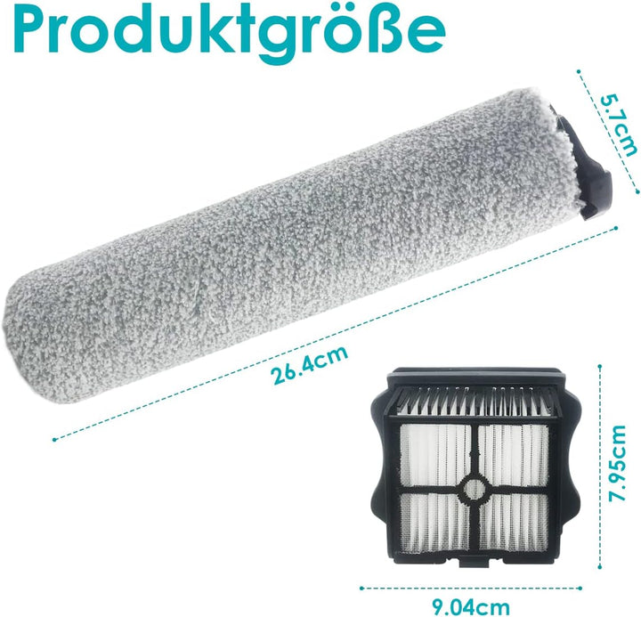 Ersatz-Bürstenwalze und Staubsaugerfilter für Tineco FLOOR ONE S5 STEAM Akku-Nass-Trocken-Staubsauge