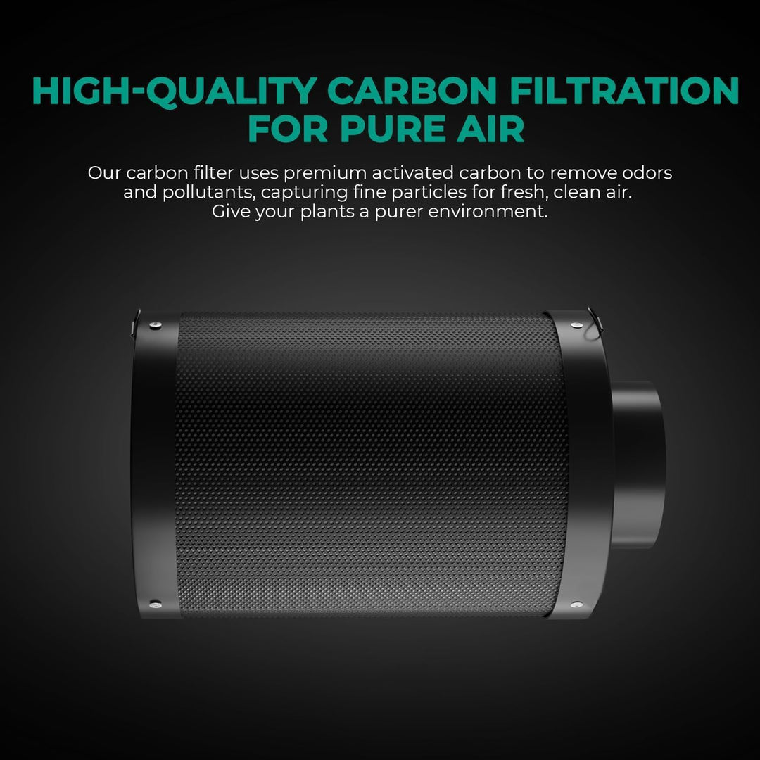 MARS HYDRO Aktivkohlefilter 100mm, Kohlefilter Geruchskontroll mit Australischer Aktivkohle, Austaus