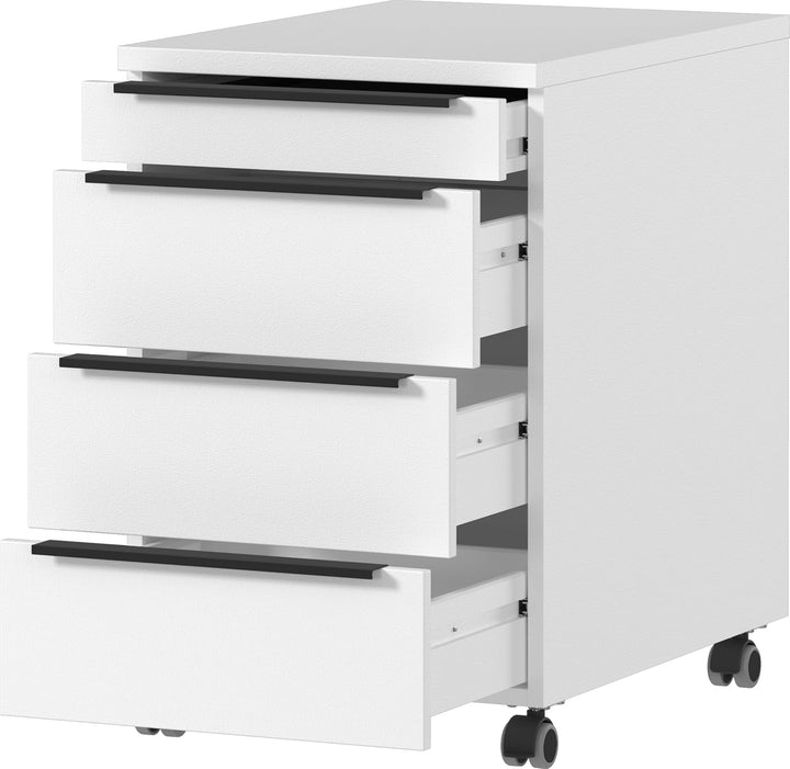 Germania Rollcontainer 4377-84, in Weiss, mit Utensilienfach, 42 x 63 x 60 cm (BxHxT), Weiss