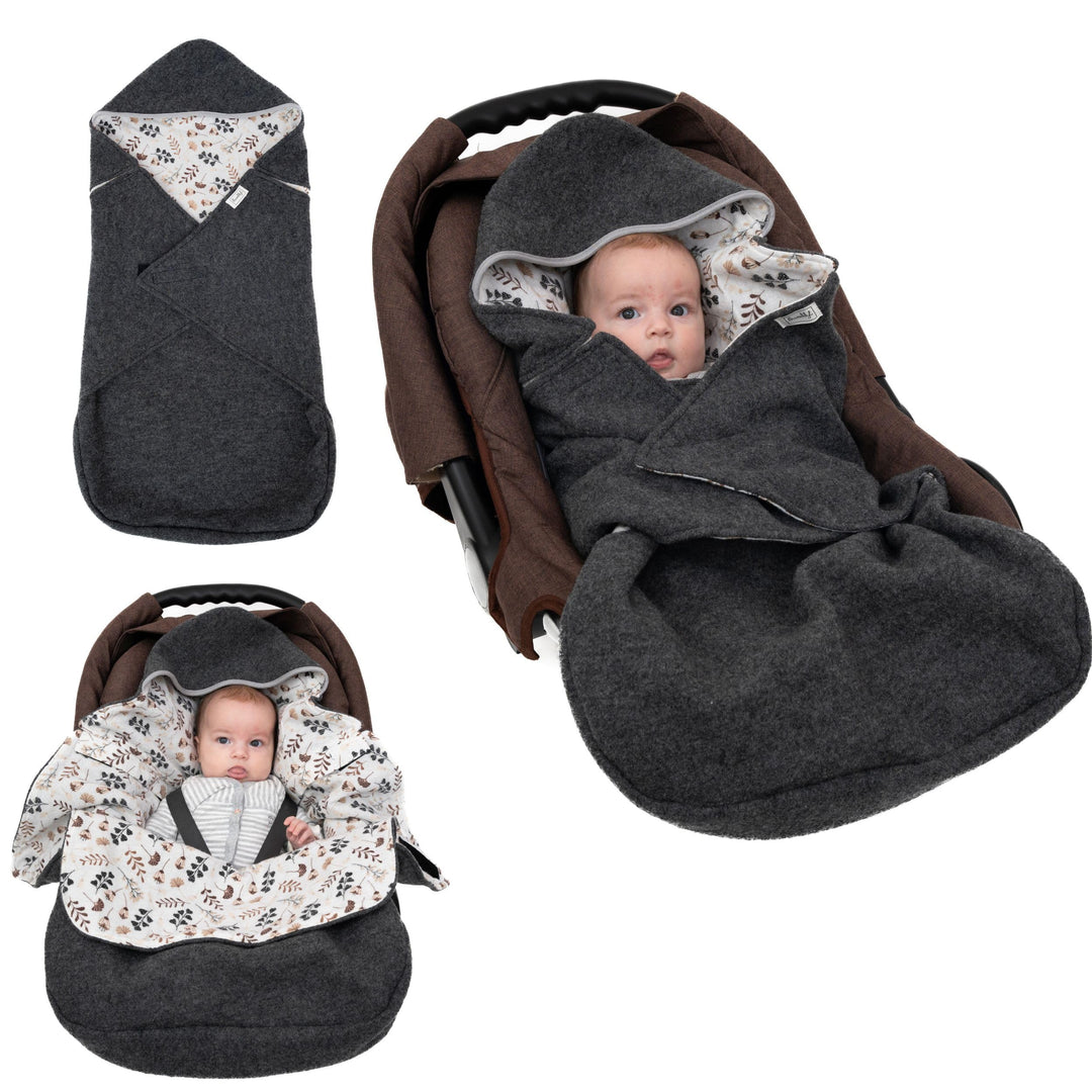 Swaddyl WOLLWALK Einschlagdecke Babyschale - Baby Fusssack - Maxi-Cosi Decke - Einschlagdecken für K