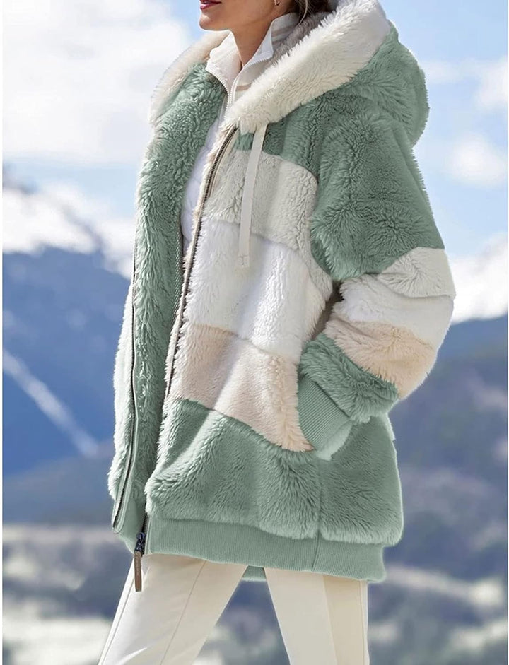 ABINGOO Damen Mantel Kapuzenjacke Winterjacke Mode Warm Hoodie Pullover Jacken Reissverschluss Plüsc