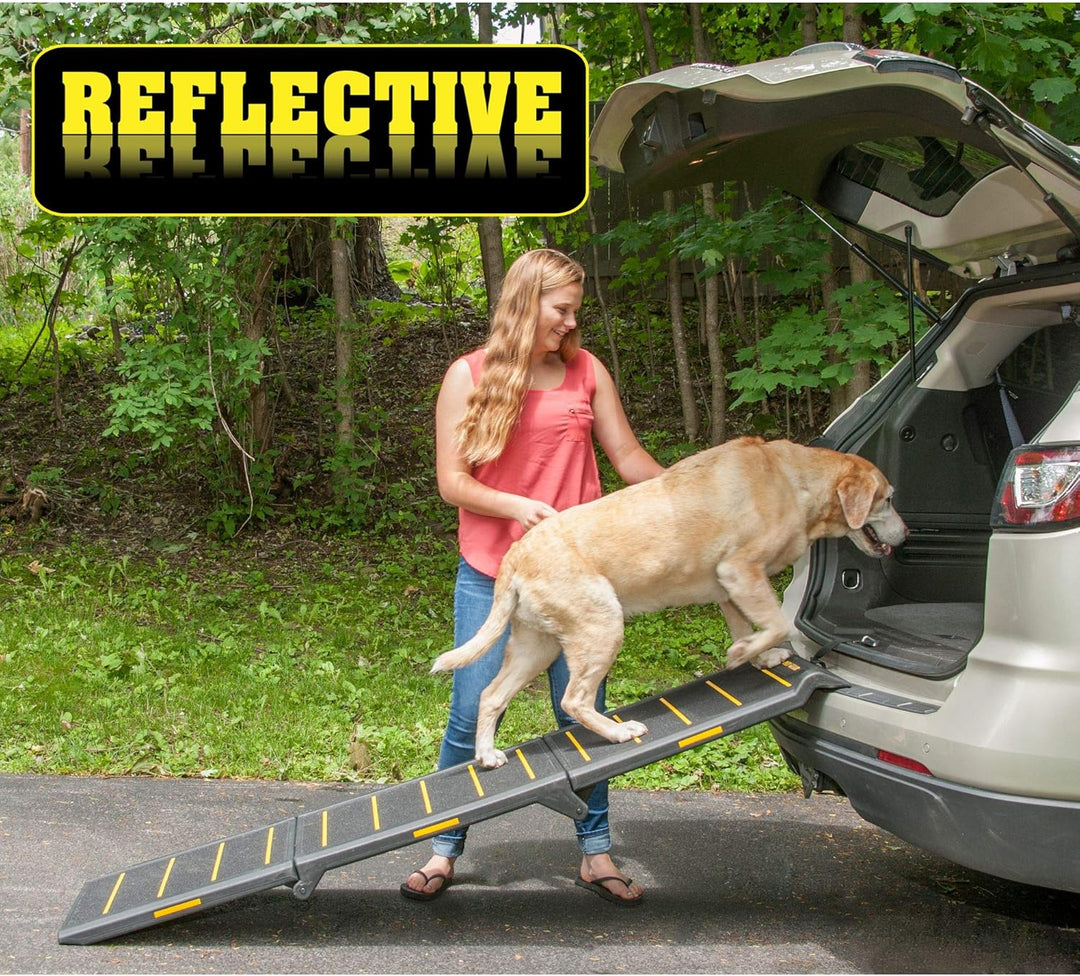 Pet Gear PG9300RF Travel Lite dreifach faltbare reflektierende Rampe, schwarz/gelb, X-Gross Black/Ye