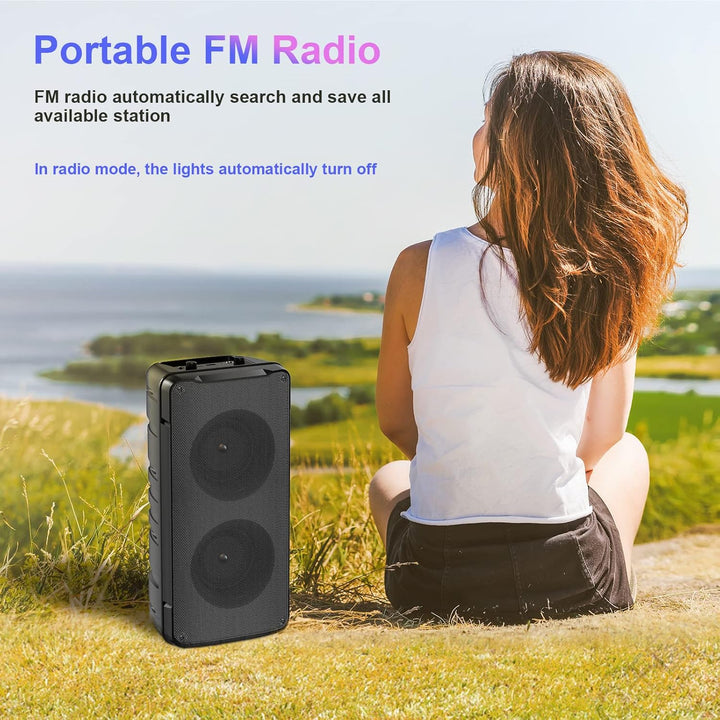 Bluetooth Lautsprecher, 60W Grosse Bluetooth 5.0 Box Musikbox Bass Boost, Lautester Tragbarer Kabell