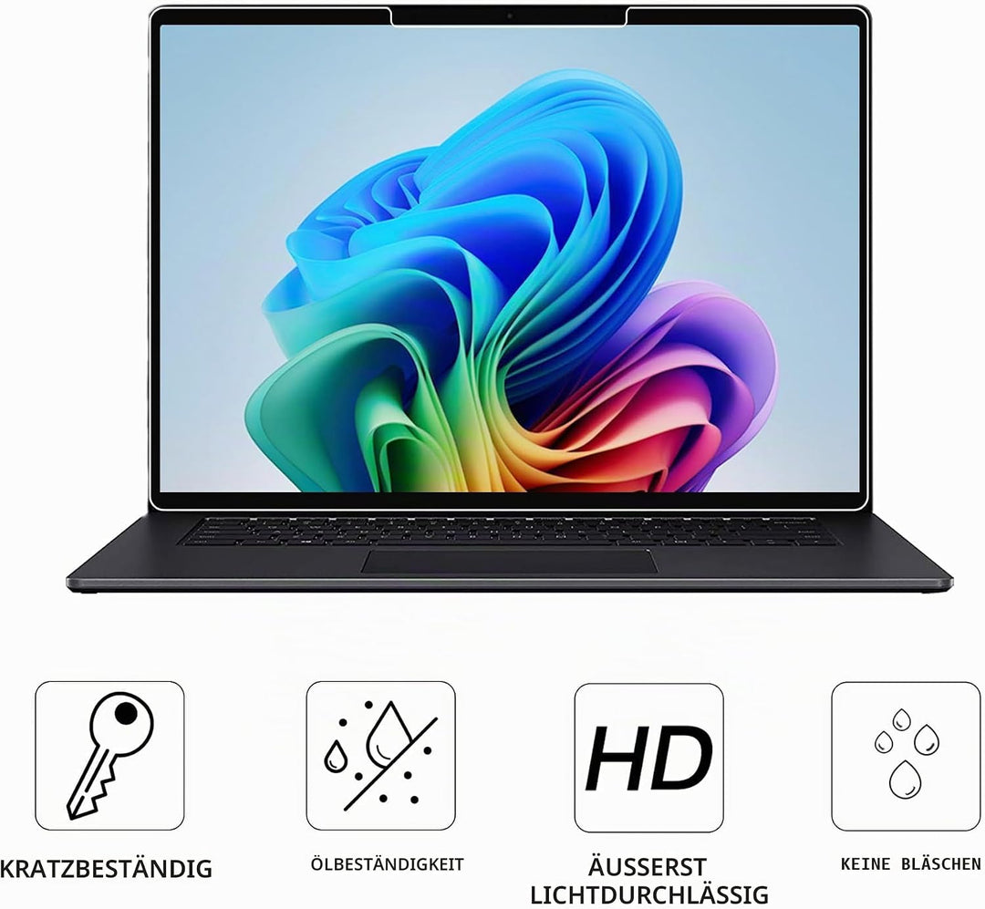 MEGOO Microsoft Surface Laptop 7 (2024, 15 Zoll) Glas Schutzfolie - Kratzfest, Einfache Installation