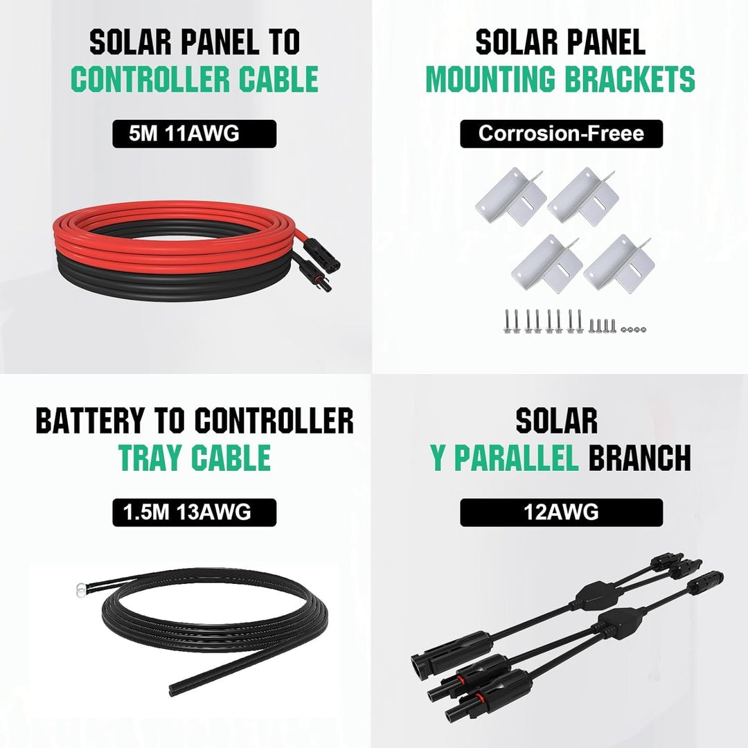 ECO-WORTHY Monokristallines Solarpanel Solarzelle kit 240 W enthält 12 V Solarmodul + 30 A Solarlade