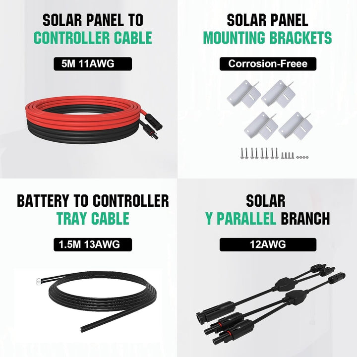ECO-WORTHY Monokristallines Solarpanel Solarzelle kit 240 W enthält 12 V Solarmodul + 30 A Solarlade