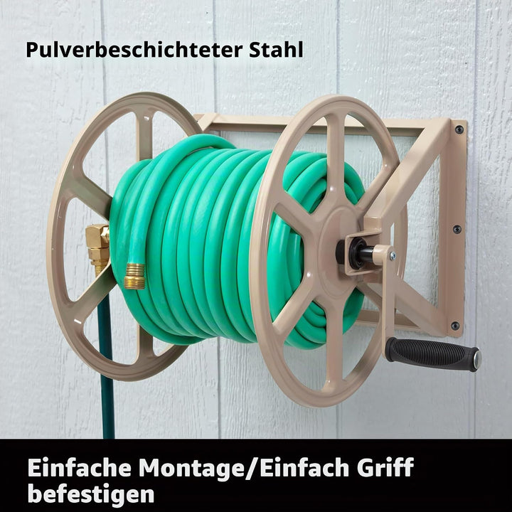Liberty Garden 709 Stahl-Schlauchtrommel zur Wand- oder Bodenmontage, fasst 61 Meter Schlauch mit 16