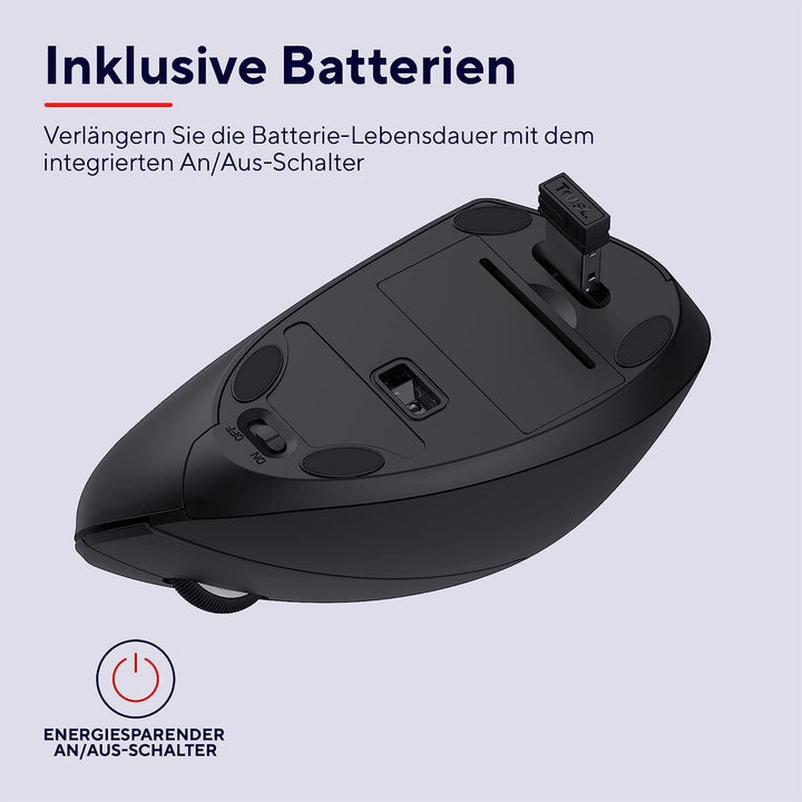 Trust Verto 60 Pack - 60x Kabellose Vertikale Maus, Wireless Ergonomische Maus, Vorbeugung Gegen Mau