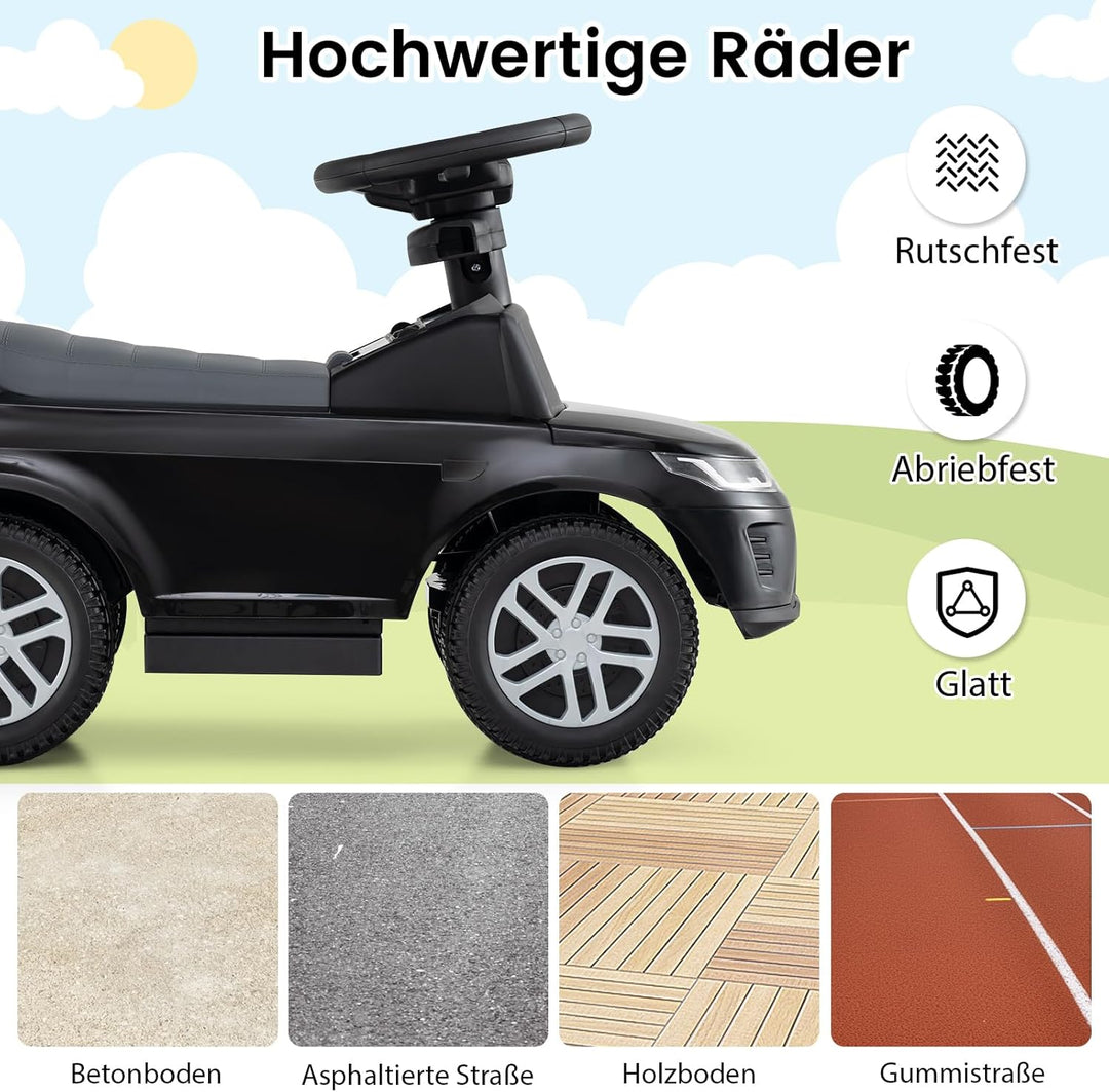 DREAMADE 3 in 1 Kinder Rutschauto, Schiebeauto mit abnehmbare Schiebestange, Kinderfahrzeug mit einz