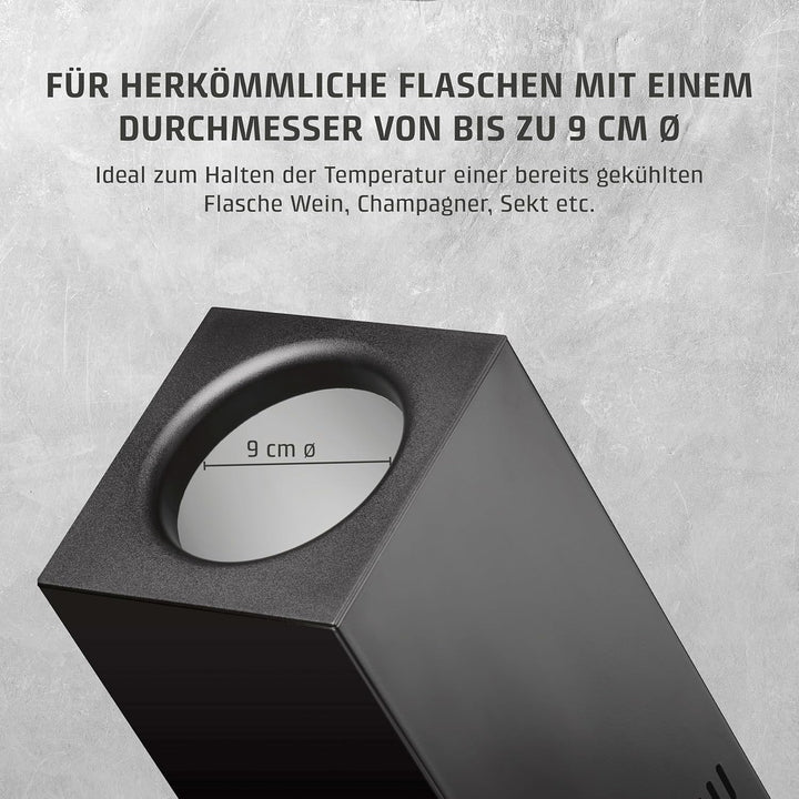 CASO WineCase One Black - Design Weinkühler für eine Flasche, Temperaturbereich von 5-18°C, für Flas