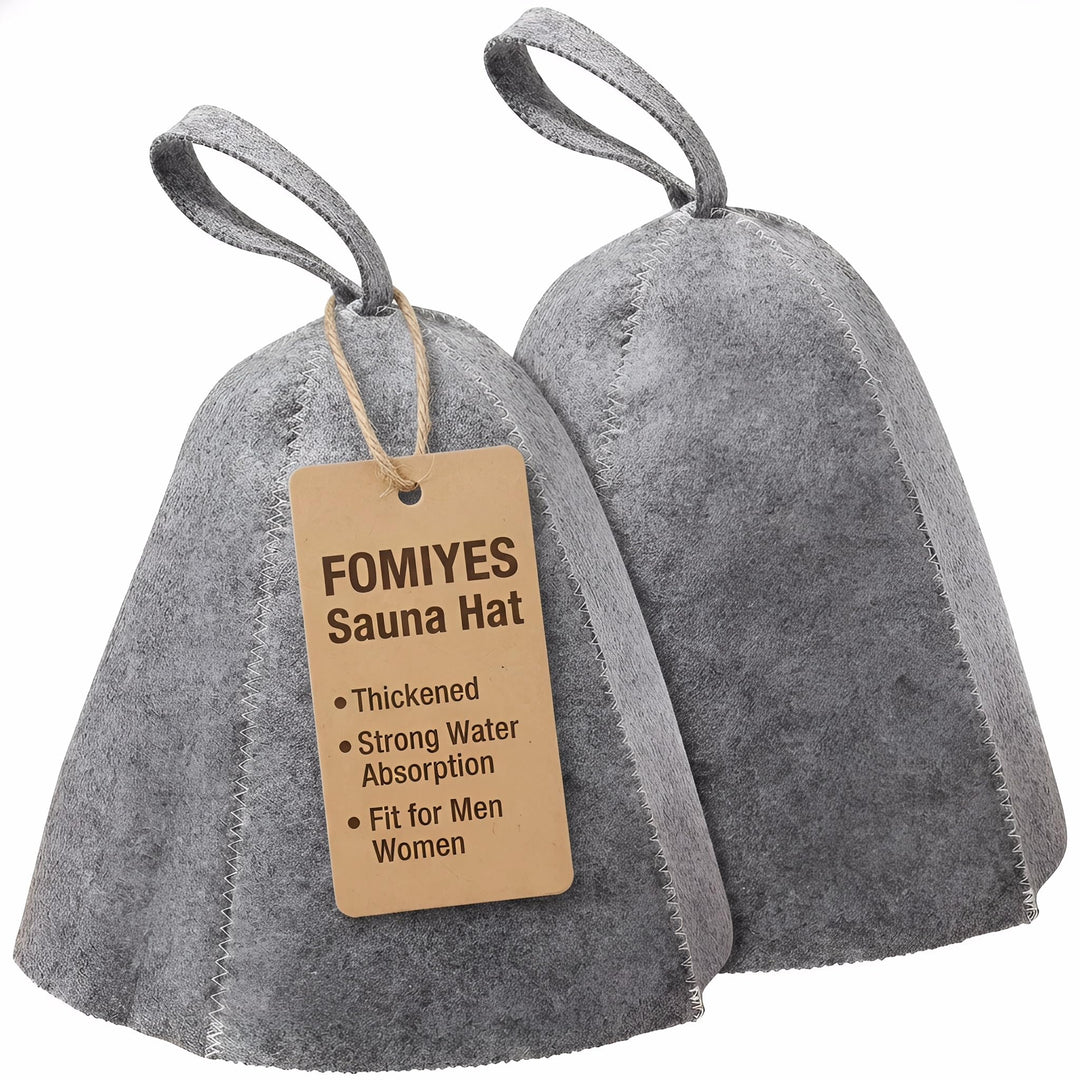 FOMIYES Original Woll-Saunahut für Damen und Herren 2er Pack 100% Naturfilz