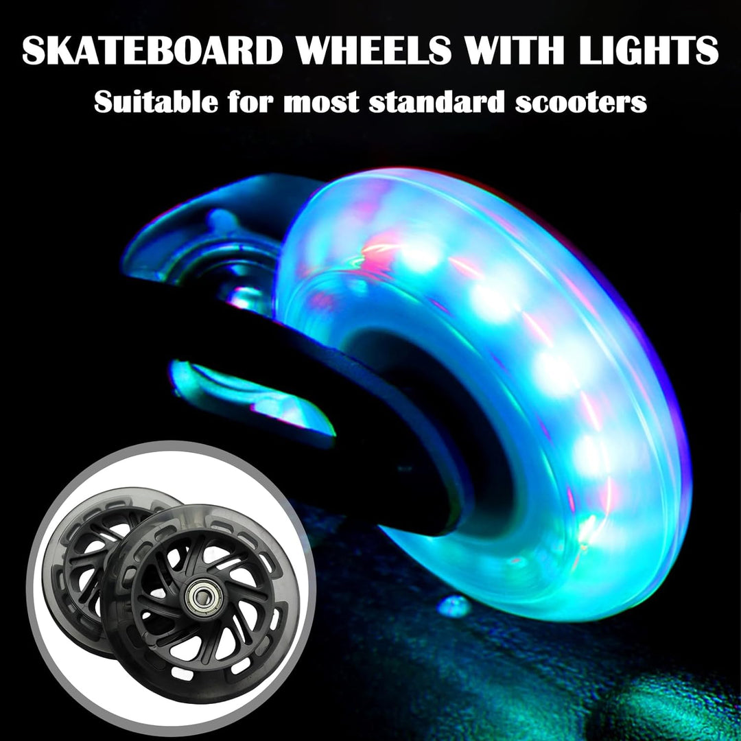 Scooter Rollen,2 Stück Scooter Ersatzräder 120mm Mit Reflektierendes Band,Scooter Inliner Räder Mit