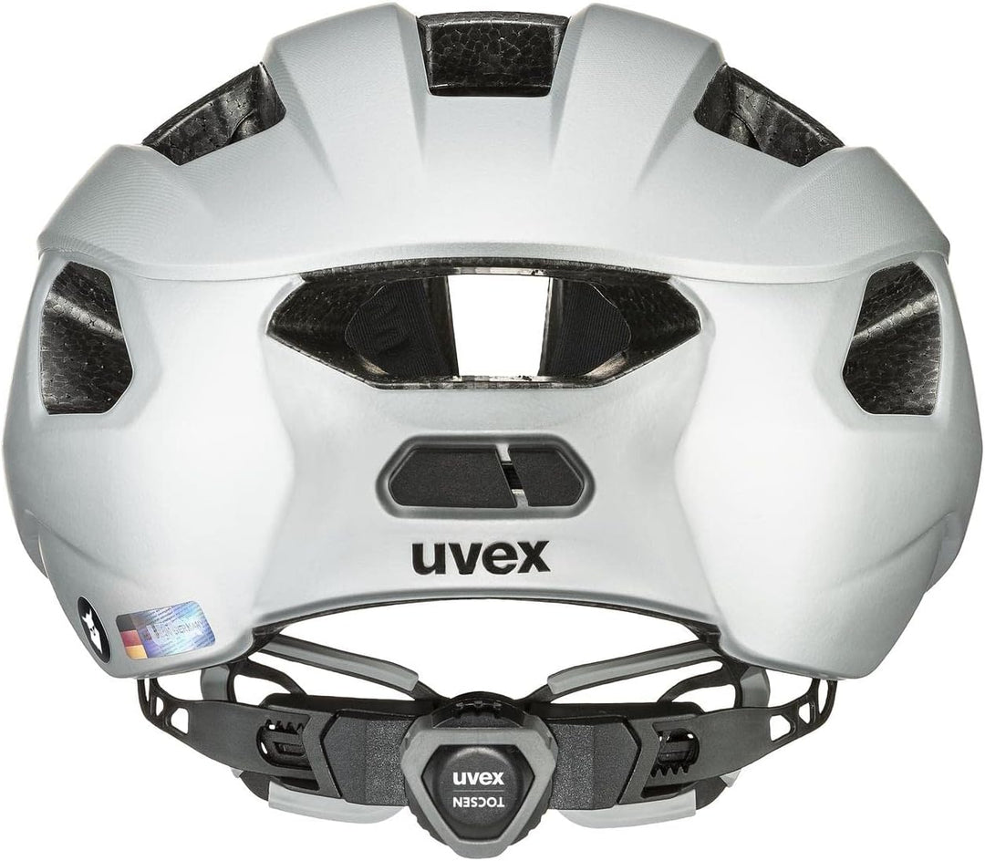 Uvex Rise CC Tocsen Rennrad Fahrrad Helm matt silberfarben/grün 2023 52-56 cm, 52-56 cm