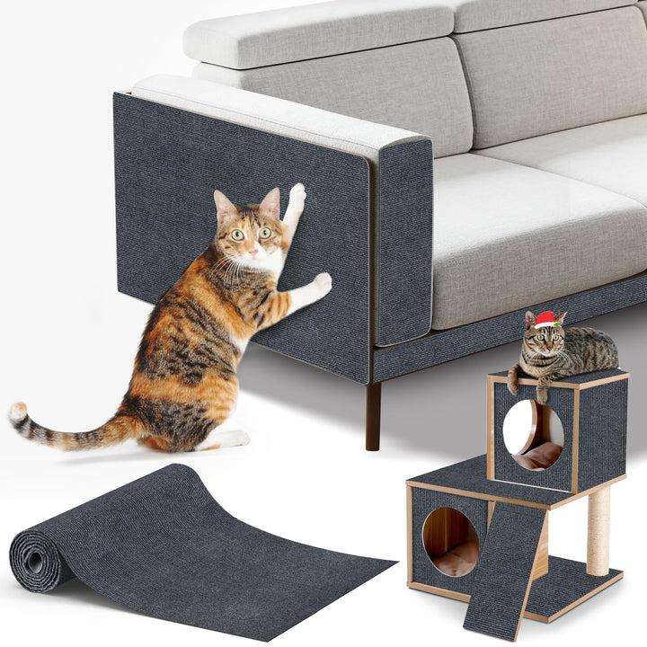 200x40cm Selbstklebend Kratzteppich Katze Wand,Kratzmatte Katze – Kratzschutz für Sofa, Wand & Möbel