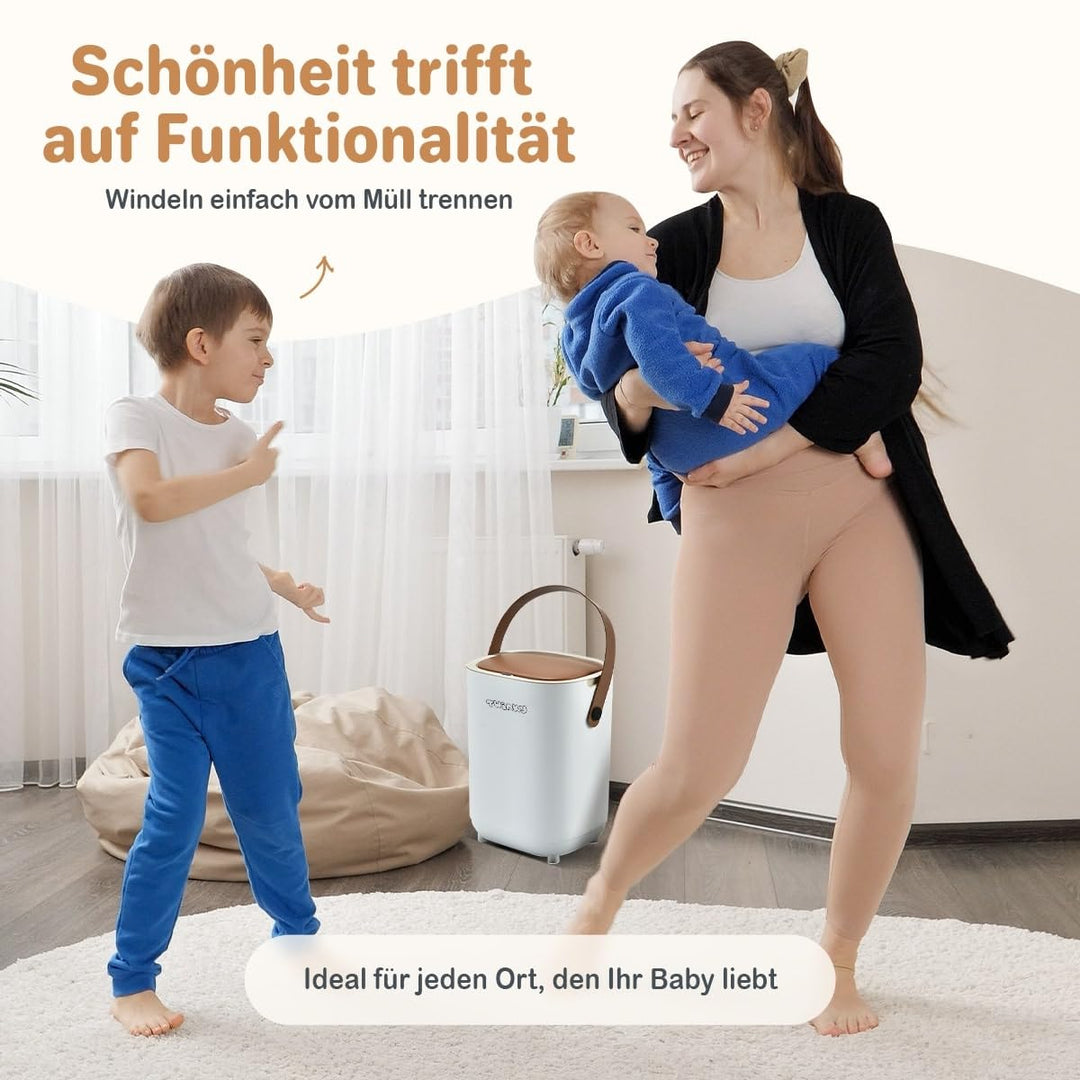 Twinky Geruchsdichter Windeleimer für Babys – Windeleimer ohne Kassette – Platzsparender Windelbehäl