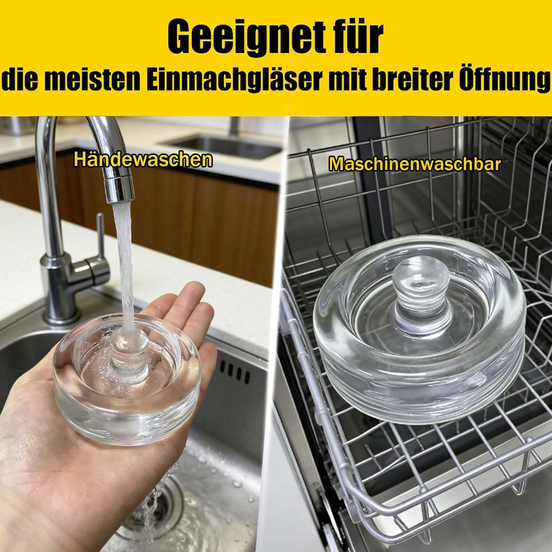 4 Stück Fermentiergewichte mit Ø 8 cm, Glasgewichte zum Fermentieren von Gemüse in Salzlake, Ideal z