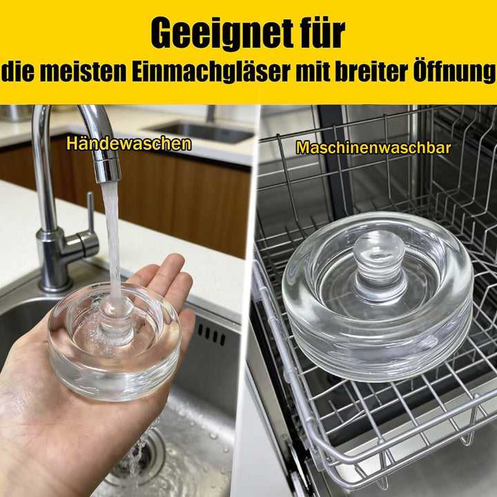 4 Stück Fermentiergewichte mit Ø 8 cm, Glasgewichte zum Fermentieren von Gemüse in Salzlake, Ideal z
