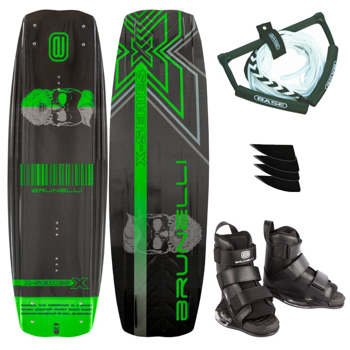 Brunelli Carbon Wakeboard Package 138 cm Wake Binding Wakeboardbindung S/M (38-42), S/M (38-42)