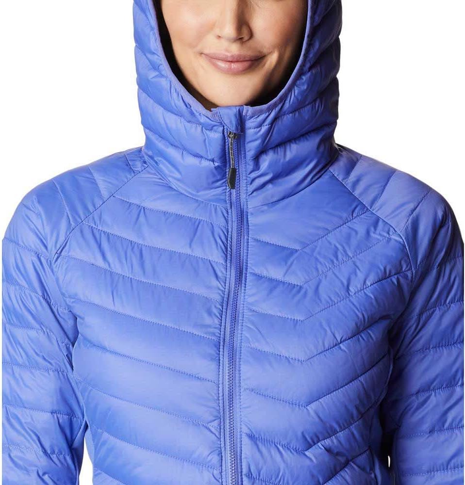 Columbia Powder Pass Hooded Jacket, Steppjacke mit Kapuze für Damen M Purple Lotus, M Purple Lotus