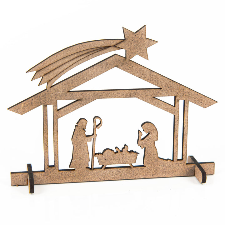 Logbuch-Verlag 9 Krippen Miniaturen Holz Tischkrippe kleine Krippenfiguren zum Verschenken Holzkripp