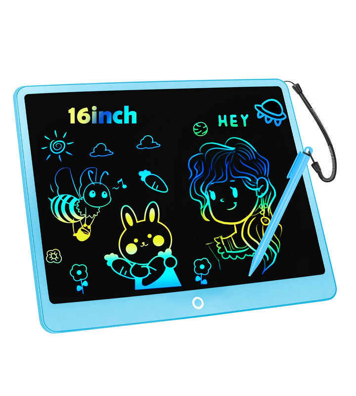 Bunte LCD Schreibtafel Kinder 16 Zoll, Maltafel Zaubertafel Digital Zeichnen Writing Tablet Ektronis