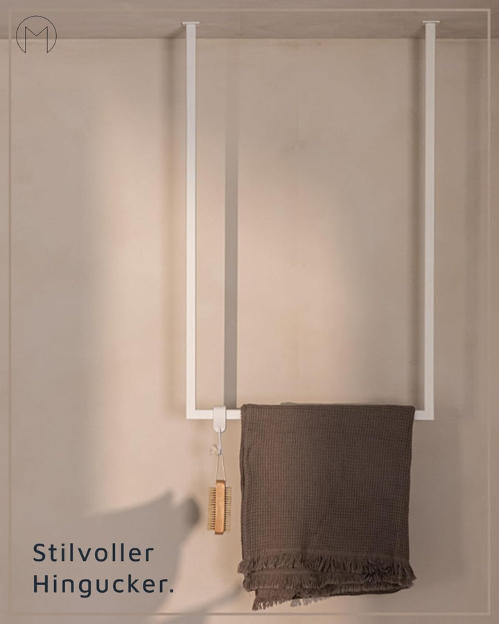 Metallbude Handtuchhalter TENSI Schwarz - Deckenmontage - Pulverbeschichtetes Stahlrohr - Kratz-, St