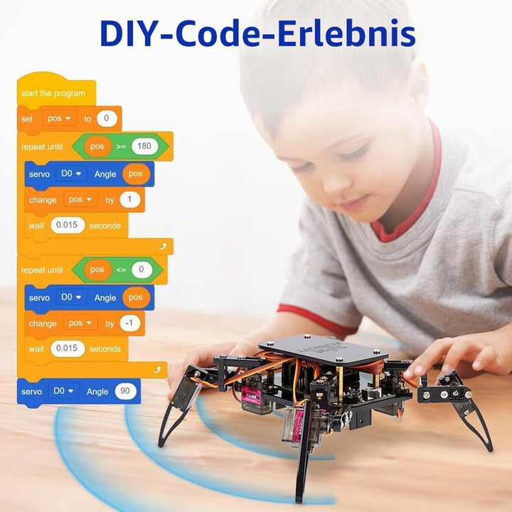 STEM Robotics Science Kits für Erwachsene, ESP8266 Spider Robot Building Kit, App-Fernbedienung, Wal